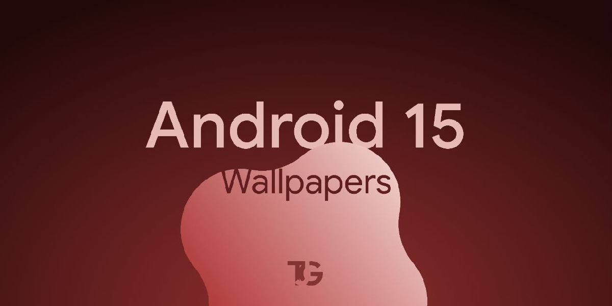 A red background with the text 'Android 15 Wallpapers' written in the center including the logo of That Josh Guy Below